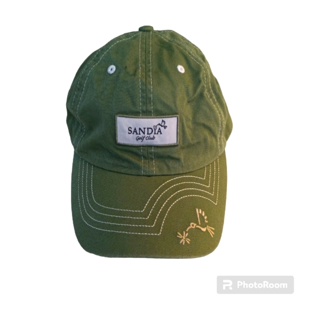 Sandia Golf Club olive green adjustable strap cap unisex
